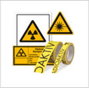 Hinweisschilder für radioaktive Strahlung