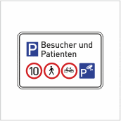Besucher und Patienten Parkplatz-Schild